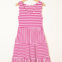 Rose Stripe XL Ellie Stripe U Neck Sleeveless Loose Fit Mini Dress
