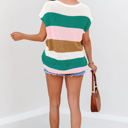  Elliot Color Block Notch V Neck Sweater Top