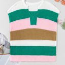 Elliot Color Block Notch V Neck Sweater Top