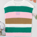  Elliot Color Block Notch V Neck Sweater Top