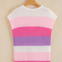  Elliot Color Block Notch V Neck Sweater Top