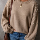  Elliot Pearled Drop Shoulder Round Neck Sweater