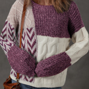 Purple Medium Elliott Back Loose Fit Sweater