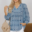  Elora Frilled V Neck Loose Fit Blouse