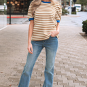  Elora Sleeve Contrast Trim Tee