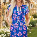  Elouise Floral Drawstring Waist Mini Dress