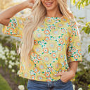  Elouise Flower Drop Shoulder Loose Top