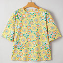  Elouise Flower Drop Shoulder Loose Top