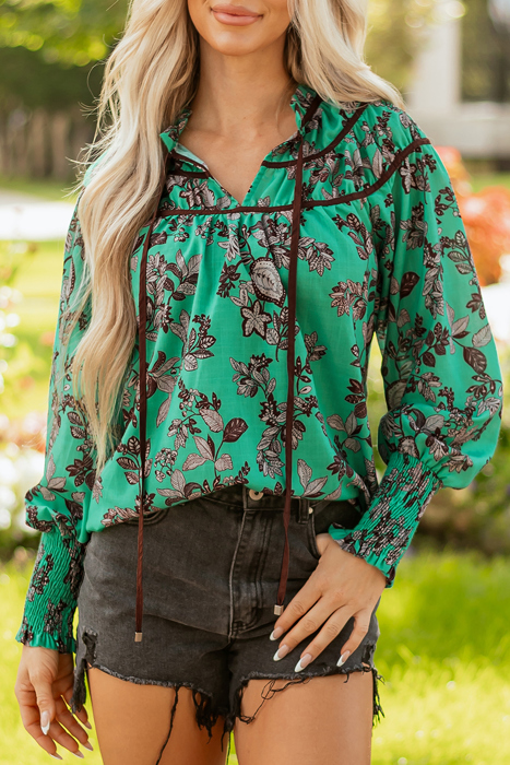 Elouise Shirred Puff Sleeve Blouse