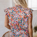  Elowen Floral Flutter Sleeve Blouse Top