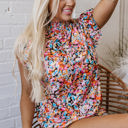  Elowen Floral Flutter Sleeve Blouse Top