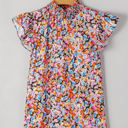 Elowen Floral Flutter Sleeve Blouse Top