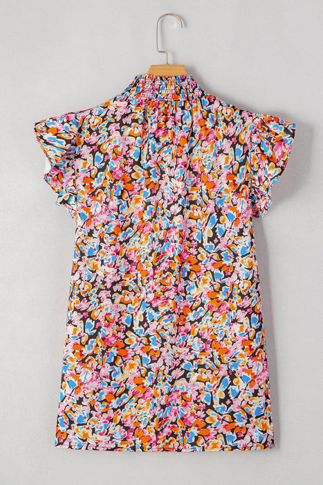 Elowen Floral Flutter Sleeve Blouse Top