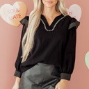 Black Medium Elowen Long Sleeve Blouse Long Sleeve Top