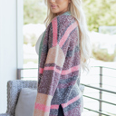  Elsa Slit Open Front Cardigan