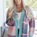 Multicolour Large Elsa Slit Open Front Cardigan