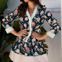 Blue Large Emadora Hem Shift Mini Dress