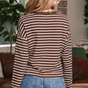  Ember Stripe Ribbed Cropped Crew Neck Top