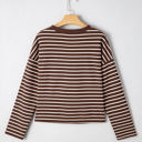  Ember Stripe Ribbed Cropped Crew Neck Top