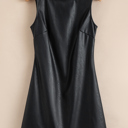  Emelia Leather Sleeveless Mini Dress