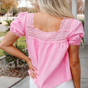  Emely Lace Square Neck Blouse