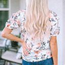  Emely Print Puff Sleeve Blouse