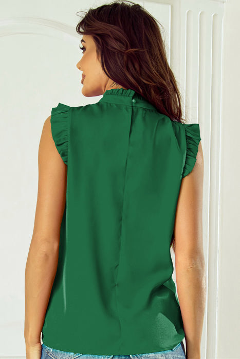 Emerald Pleated Sleeveless Top