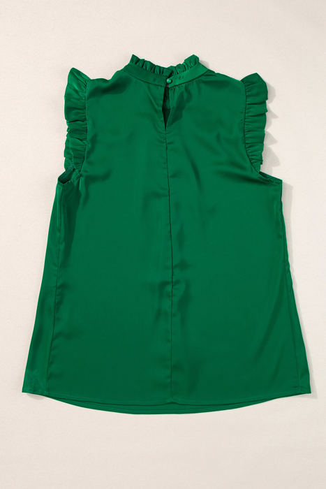 Emerald Pleated Sleeveless Top