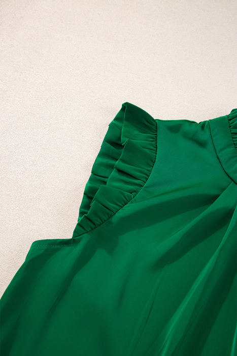 Emerald Pleated Sleeveless Top