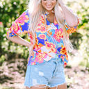  Emerie Floral Split Neck Blouse