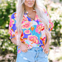  Emerie Floral Split Neck Blouse