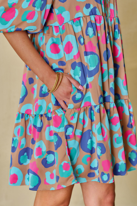 Emerie Sleeve Slit Ruffled Dress