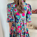  Emerie Sleeve Slit Ruffled Dress