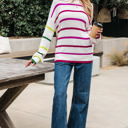  Emerson Colorful Striped Crew Neck Sweater