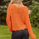  Emerson Crochet Scallop Edge Sweater