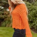  Emerson Crochet Scallop Edge Sweater