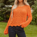  Emerson Crochet Scallop Edge Sweater