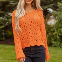  Emerson Crochet Scallop Edge Sweater
