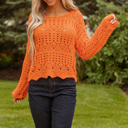  Emerson Crochet Scallop Edge Sweater