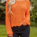  Emerson Crochet Scallop Edge Sweater
