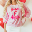 Pink Small Emery Embroidered Raglan Sleeve Sweatshirt