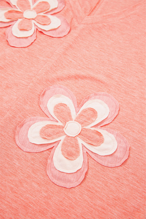 Emery Floral Patchwork V Neck Long Sleeve Top