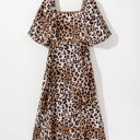  Emery Leopard Bubble Sleeve Maxi Dress