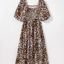  Emery Leopard Bubble Sleeve Maxi Dress