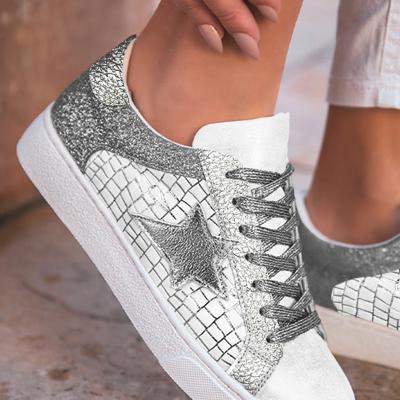 Emi Glitter Star Lace-up Sneakers