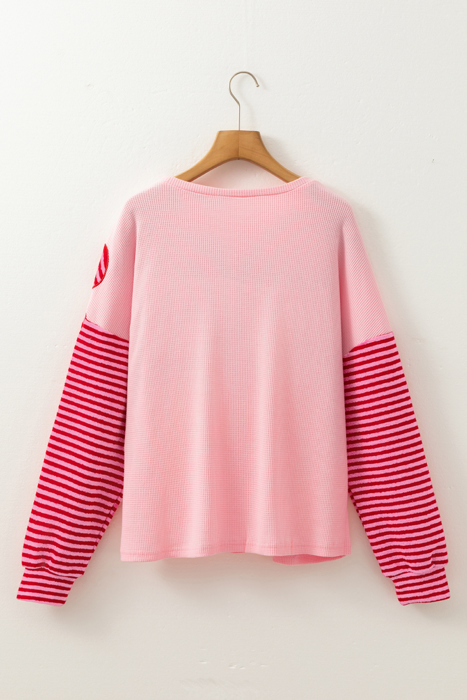 Emi Striped Sleeve Textured Top