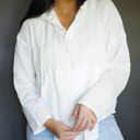 White XL Emilia Lightweight Crinkle Pocketed Hoodie