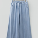 Sky Blue Stripe Size 12 Emilia Tied Elastic Waist Trousers
