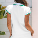  Emily Edge Cap Sleeve Collared Top 2 Piece Skirt Set
