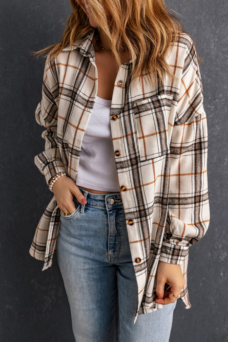 Emily Oversized Plaid Pattern Plus Shacket